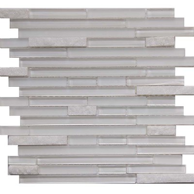 Pure White Glass Interlocking Mosaic Tile GM2103