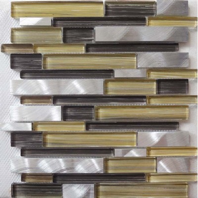 Glass Mosaic Metal Random Tile KSL-16539