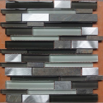 Metal Glass Mosaic Random Tile KSL-16545