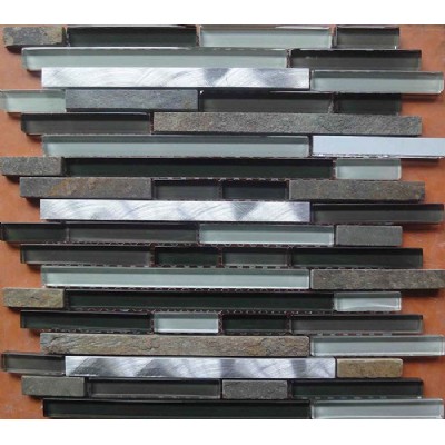 Glass Stone Mosaic Interlocking Tile KSL-16548