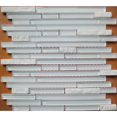 White Random Glass Stone Mosaic KSL-16556