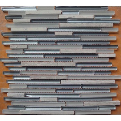 Random Glass Wooden Gray Mosaic -16557