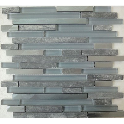 Stainless Steel Tile Slate Glass Mosaic KSL-16567