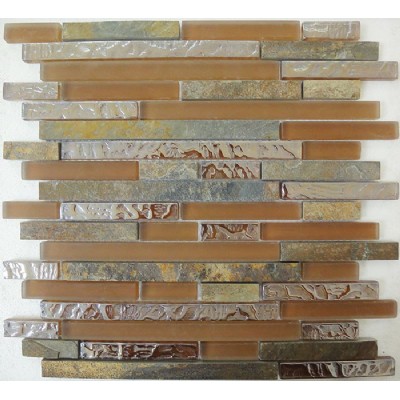 Glass Slate Interlocking Mosaic Tile KSL-16570