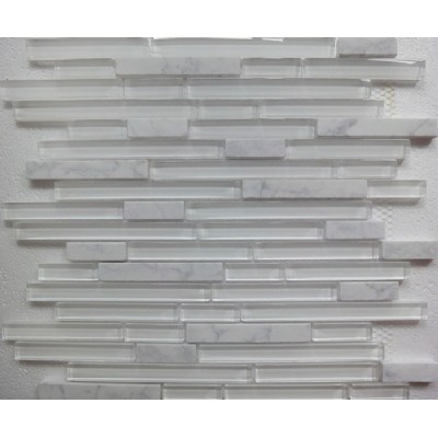 White Fusion Interlocking Mosaic Tile KSL-16589