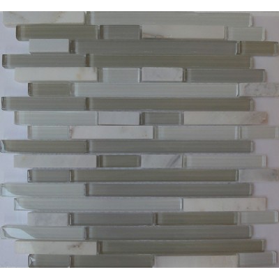 Interlocking Marble Glass Mosaic Tile KSL-16590