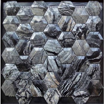 Алмазный шестигранной мраморная мозаика KSL-16227