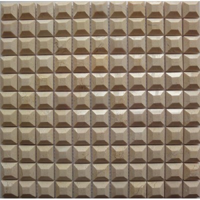 3D mosaico de mármol pulida Beige KSL-16239