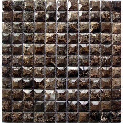 3D Polished Emperador Dark Mosaic KSL-16240