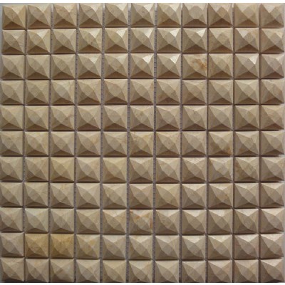 Polished 3D Marble Beige Mosaic KSL-16244