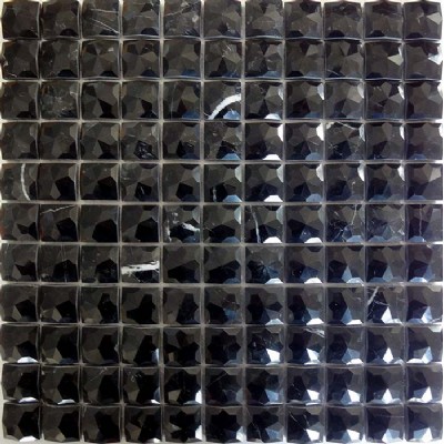 Cuadrado negro pulido mosaico 3D KSL-16247
