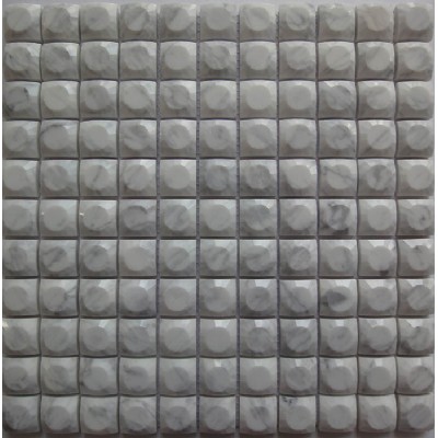 White 3D Polished Square Mosaic KSL-16248