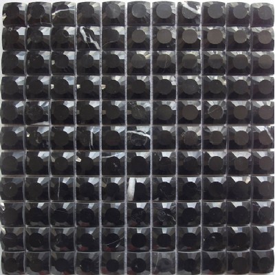 Black 3D Polished Square Mosaic KSL-16249