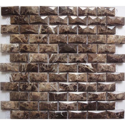 Emperador Dark 3D Polished Mosaic KSL-16235