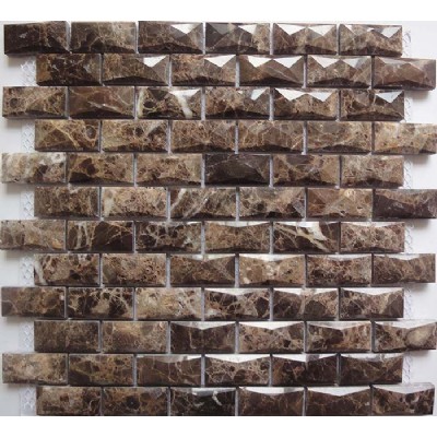 Emperador Dark 3D Polished Mosaic KSL-16235