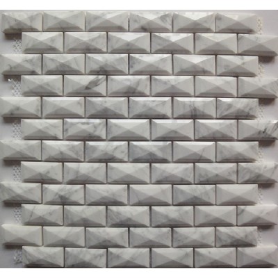 Белый мрамор 3D Полированная Мозаика KSL-16254