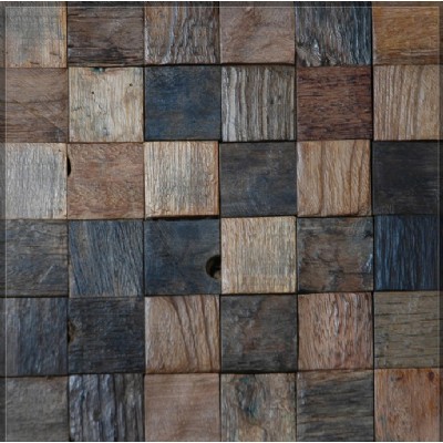 Ancient square wood mosaic floor tile KSL-MC9024-1