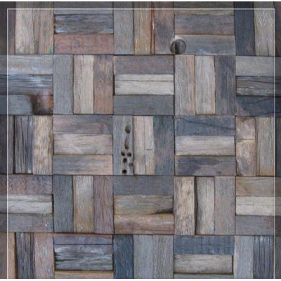 Shabby wooden mosaic floor tile KSL-MC9025-1