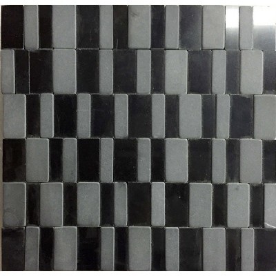 Black Marble Split Face Bricks Mosaic KSL-16198