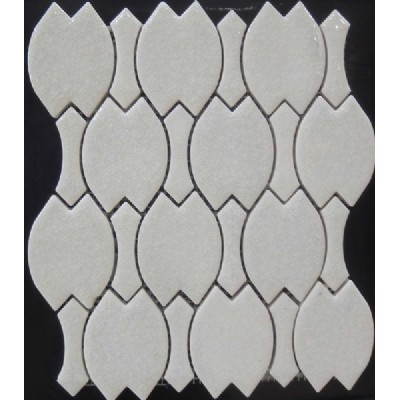 Blanco irregulares baldosas de mosaico de cerámica KSL-16001