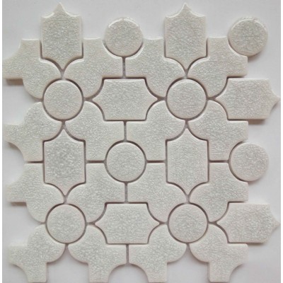 Irregular white ceramic mosaic KSL-16002