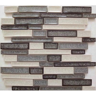 White Grey Interlocking Ceramic Mosaic KSL-16072