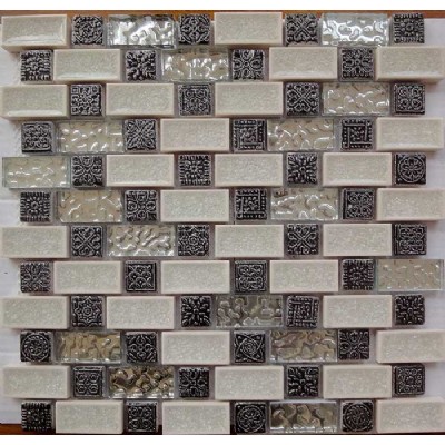 Ladrillo de la hoja de cristal del mosaico de cerámica KSL-16099