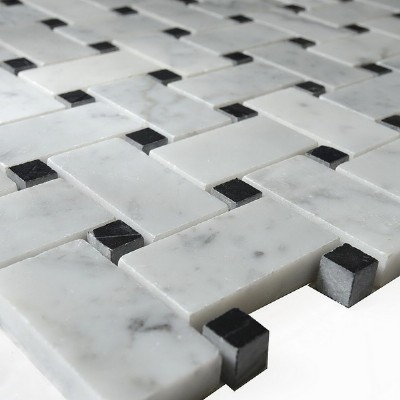 white and black marble mosaic KSL-CWMM1WEA