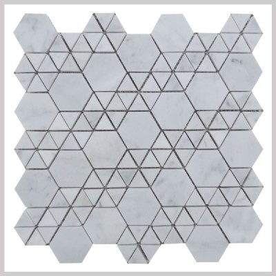 carrara white marble mosaic KSL-M1652-1