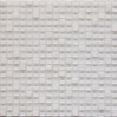 pure white marble mix glass mosaic GM2101