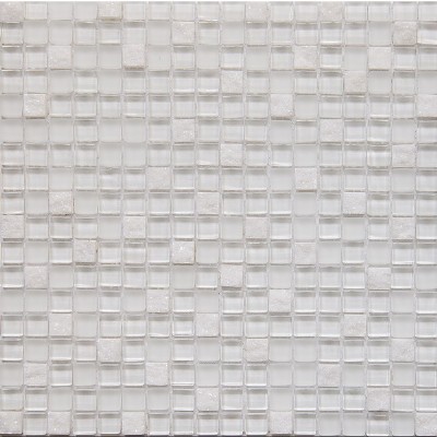 pure white marble mix glass mosaic GM2101