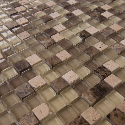 mezcla de baldosas de vidrio de mosaico de piedra GM2201