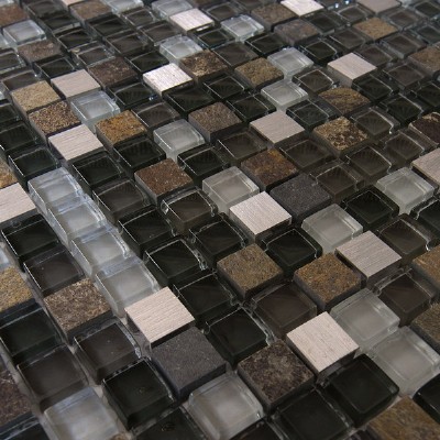 canica de vidrio mezclado baldosas de mosaico del metalGM3201