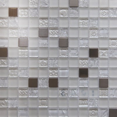 стеклянная плитка мозаика смешанный металлGM8301