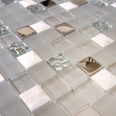 de cristal mezclado de mosaico de mármol de metal GM8303