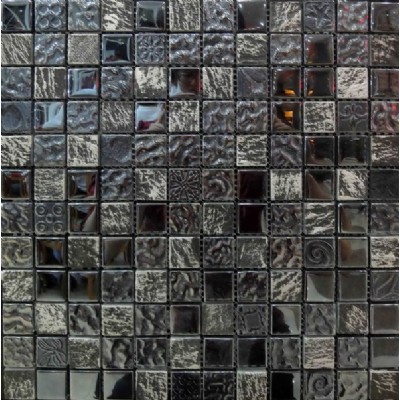 black mixed mosaic tile KSL-16134