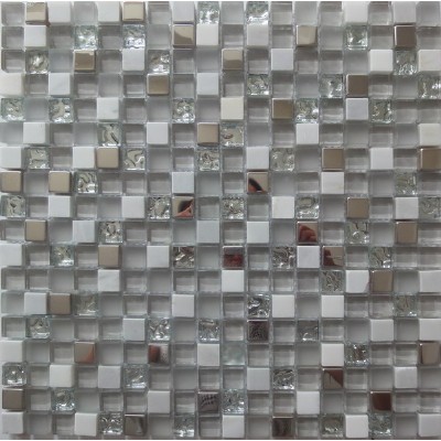 metal mixed glass marble mosaic KSL-16343