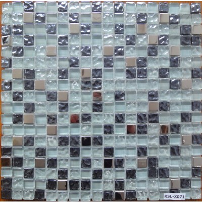 metal glass mixed mosaic for wall  KSL-16344