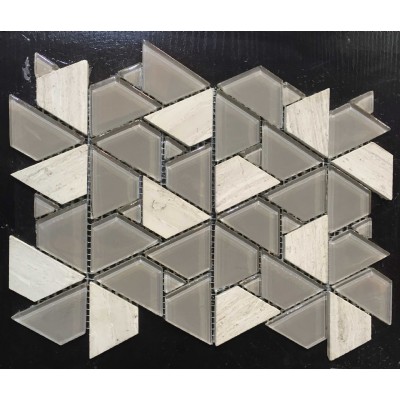 Irregular glass and stone mosaic tile KSL-151145