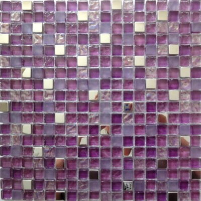 purple glass mix marble mosaic KSL-16347
