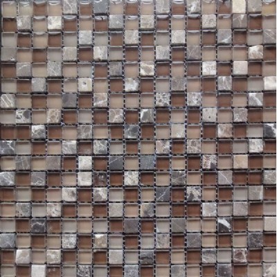 brown glass mix marble tile KSL-16354