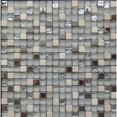 glass mixed stone metal mosaic KSL-16356