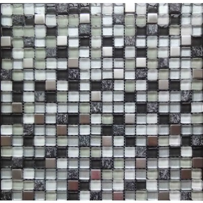 metal mixed glass marble mosaic KSL-16357