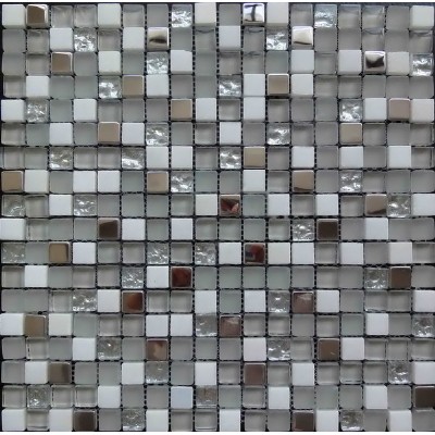 мрамор смешанные стеклянная плитка мозаики металлаKSL-16358