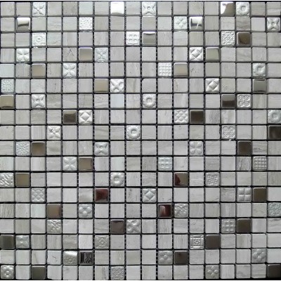 marble mixed metal resin mosaic tile  KSL-16359