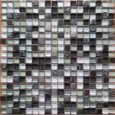 mosaico de vidrio de metal piedra mixtaKSL-16368