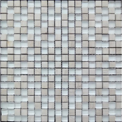 vidrio blanco mosaico de mármol mezclaKSL-16375