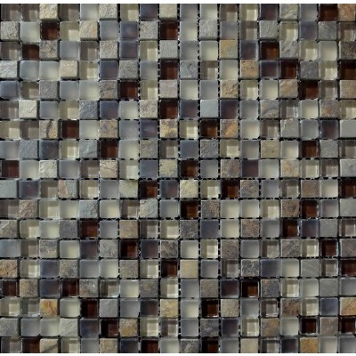backsplash decorative marble mix glass mosaic tileKSL-16379