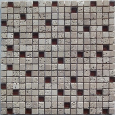 mezcla de baldosas de vidrio de mosaico de piedraKSL-16399