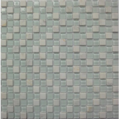 white glass mixed mosaic KSL-16402
